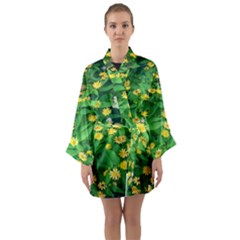 Flower Plant Spring Long Sleeve Satin Kimono by artworkshop