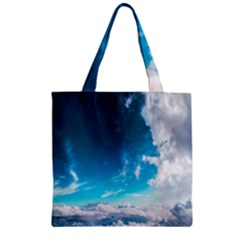 Landscape Sky Clouds Hd Wallpaper Zipper Grocery Tote Bag by artworkshop
