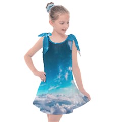 Landscape Sky Clouds Hd Wallpaper Kids  Tie Up Tunic Dress by artworkshop