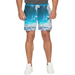 Landscape Sky Clouds Hd Wallpaper Men s Runner Shorts by artworkshop