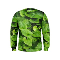 Layered Plant Leaves Iphone Wallpaper Kids  Sweatshirt by artworkshop