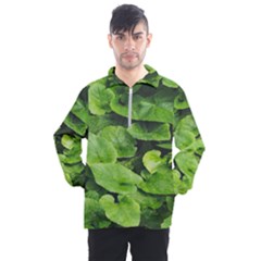 Layered Plant Leaves Iphone Wallpaper Men s Half Zip Pullover by artworkshop