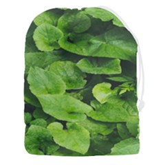 Layered Plant Leaves Iphone Wallpaper Drawstring Pouch (3xl) by artworkshop