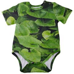 Layered Plant Leaves Iphone Wallpaper Baby Short Sleeve Bodysuit by artworkshop