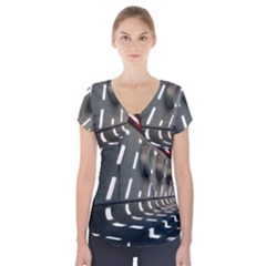 Leading lines a holey walls Short Sleeve Front Detail Top