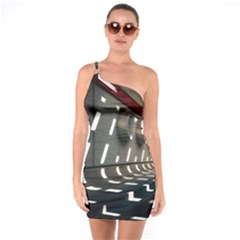 Leading Lines A Holey Walls One Soulder Bodycon Dress by artworkshop