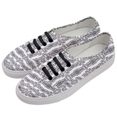 Black And White Tribal Print Pattern Women s Classic Low Top Sneakers by dflcprintsclothing