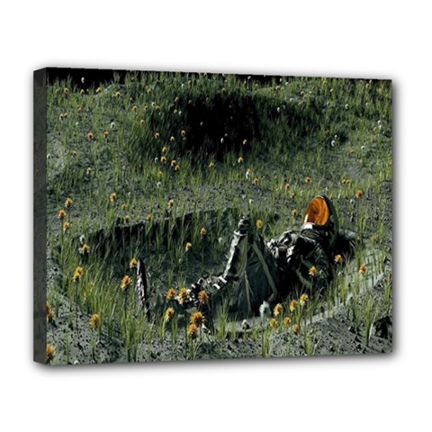 Astronaut Lying In Flowers Fantasy Canvas 14  X 11  (stretched) by artworkshop