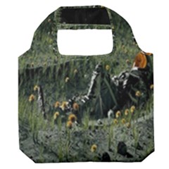 Astronaut Lying In Flowers Fantasy Premium Foldable Grocery Recycle Bag by artworkshop
