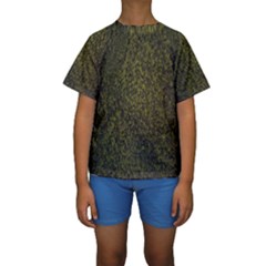 Green Grunge Background Kids  Short Sleeve Swimwear by artworkshop