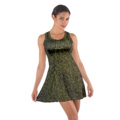 Green Grunge Background Cotton Racerback Dress by artworkshop