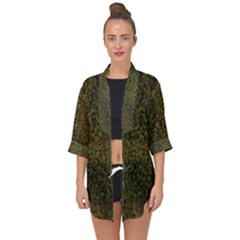 Green Grunge Background Open Front Chiffon Kimono by artworkshop