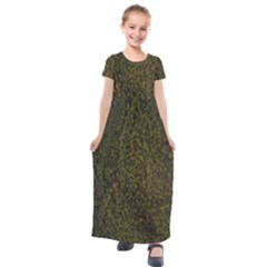 Green Grunge Background Kids  Short Sleeve Maxi Dress by artworkshop