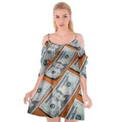 Money Pattern Cutout Spaghetti Strap Chiffon Dress by artworkshop