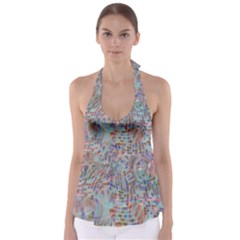 Pattern Texture Design Babydoll Tankini Top by artworkshop