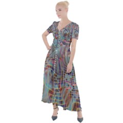 Pattern Texture Design Button Up Short Sleeve Maxi Dress by artworkshop