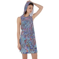 Pattern Texture Design Racer Back Hoodie Dress