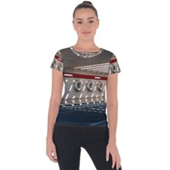 Patterned Tunnels On The Concrete Wall Short Sleeve Sports Top  by artworkshop