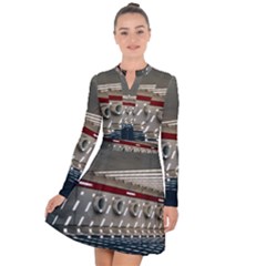 Patterned Tunnels On The Concrete Wall Long Sleeve Panel Dress by artworkshop