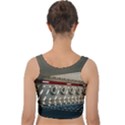 Patterned tunnels on the concrete wall Velvet Crop Top View2