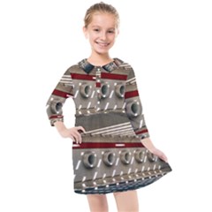 Patterned Tunnels On The Concrete Wall Kids  Quarter Sleeve Shirt Dress by artworkshop