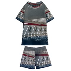 Patterned Tunnels On The Concrete Wall Kids  Swim Tee And Shorts Set by artworkshop