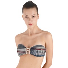 Patterned Tunnels On The Concrete Wall Twist Bandeau Bikini Top by artworkshop