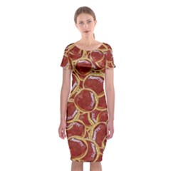 Cookies With Strawberry Jam Motif Pattern Classic Short Sleeve Midi Dress by dflcprintsclothing