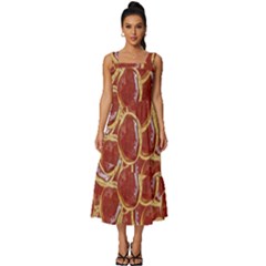 Cookies With Strawberry Jam Motif Pattern Square Neckline Tiered Midi Dress by dflcprintsclothing