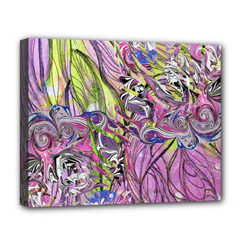 Abstract Intarsio Deluxe Canvas 20  X 16  (stretched) by kaleidomarblingart