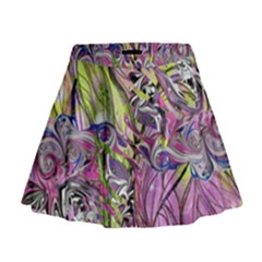 Abstract Intarsio Mini Flare Skirt by kaleidomarblingart