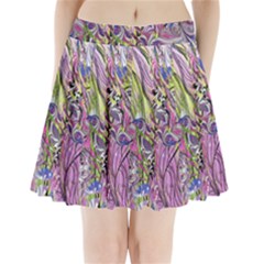 Abstract Intarsio Pleated Mini Skirt by kaleidomarblingart