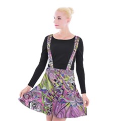 Abstract Intarsio Suspender Skater Skirt by kaleidomarblingart