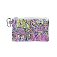 Abstract Intarsio Canvas Cosmetic Bag (small) by kaleidomarblingart