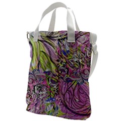 Abstract Intarsio Canvas Messenger Bag by kaleidomarblingart