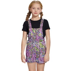 Abstract Intarsio Kids  Short Overalls by kaleidomarblingart