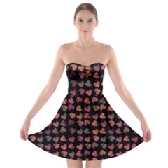Mixed Colors Flowers Motif Pattern Strapless Bra Top Dress by dflcprintsclothing