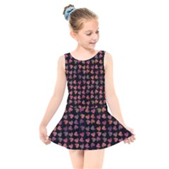 Mixed Colors Flowers Motif Pattern Kids  Skater Dress Swimsuit by dflcprintsclothing