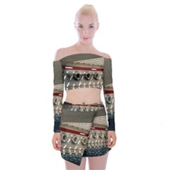 Patterned Tunnels On The Concrete Wall Off Shoulder Top With Mini Skirt Set by artworkshop