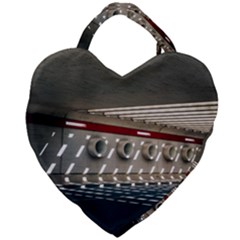 Patterned Tunnels On The Concrete Wall Giant Heart Shaped Tote by artworkshop