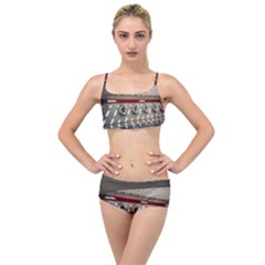 Patterned Tunnels On The Concrete Wall Layered Top Bikini Set by artworkshop