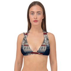 Patterned Tunnels On The Concrete Wall Double Strap Halter Bikini Top