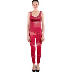 Red Textured Wall One Piece Catsuit by artworkshop