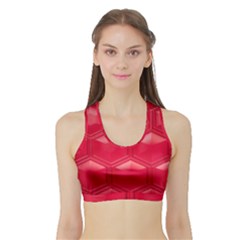 Red Textured Wall Sports Bra With Border by artworkshop