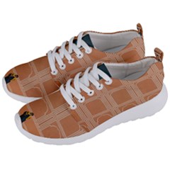 Person Stands By Tall Orange Wall And Looks- Up Men s Lightweight Sports Shoes by artworkshop