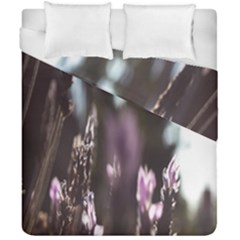 Purple Flower Pattern Duvet Cover Double Side (California King Size)