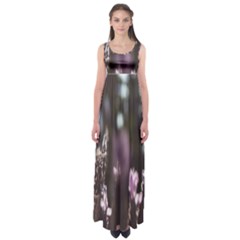 Purple Flower Pattern Empire Waist Maxi Dress by artworkshop