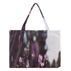 Purple Flower Pattern Medium Tote Bag