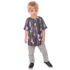 Purple Flower Pattern Kids  Raglan Tee