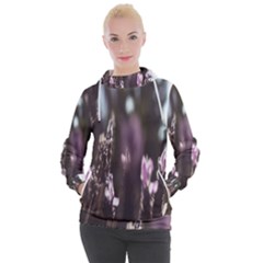 Purple Flower Pattern Women s Hooded Pullover